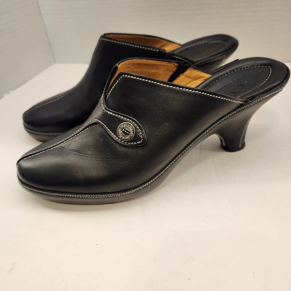 Cole Haan Black Leather Clogs Womens 9B Slip On Mules - Picture 3 of 9